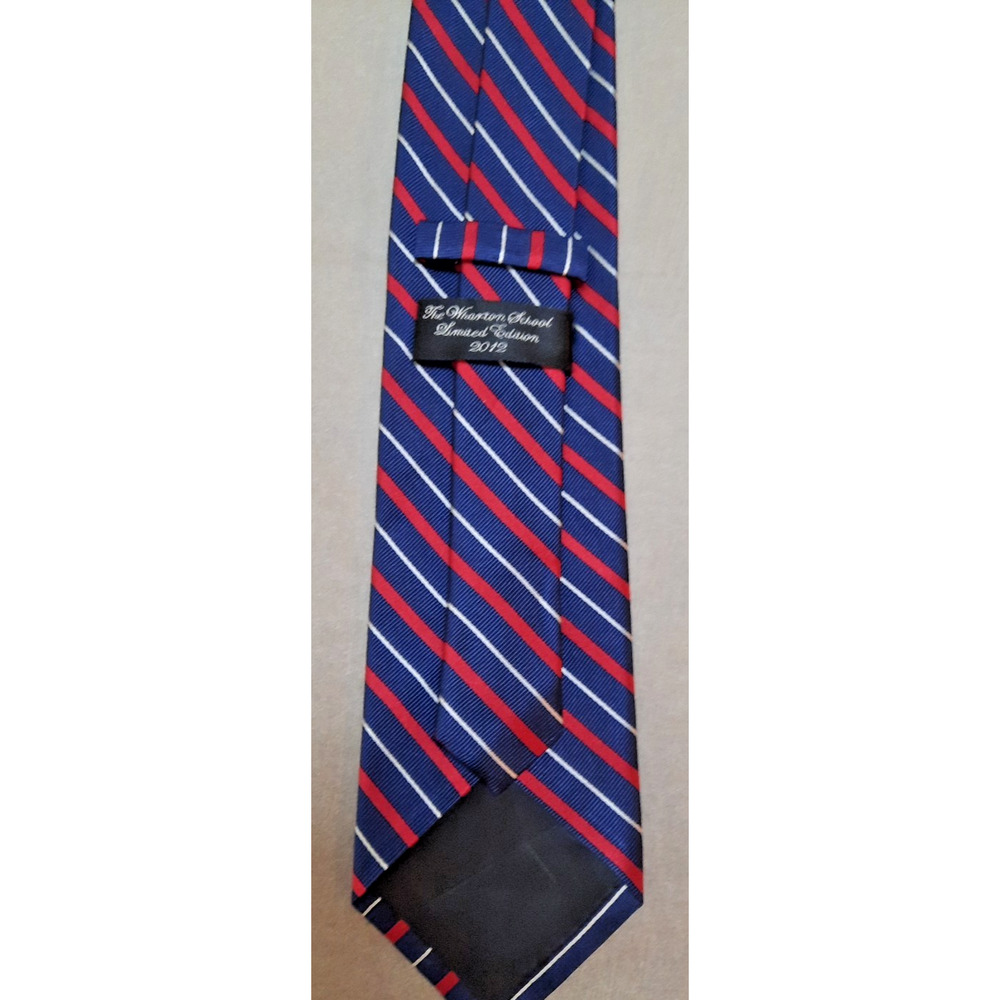 RARE Wharton School Class Of 2012 Limited Edition Handmade 100% Silk Tie blue